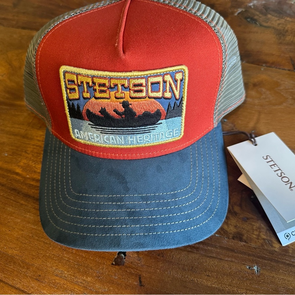 Stetson Gray and Blue Mesh Cap